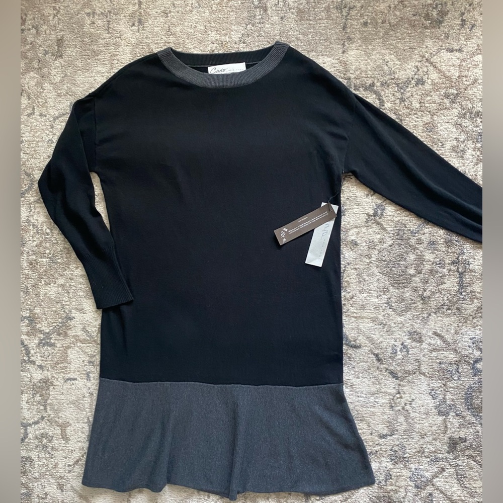 Brand new w/tags mini w/long sleeves knit dress, size large, Curio New York